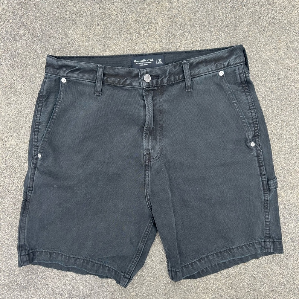 Abercrombie Men's Black Denim Cargo Shorts